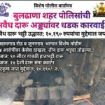 बुलढाणा शहर पोलिसांची अवैध दारू अड्ड्यांवर धडक कारवाई; १०,१९० रुपयांचा मुद्देमाल जप्त, ४ जणांवर गुन्हे दाखल…